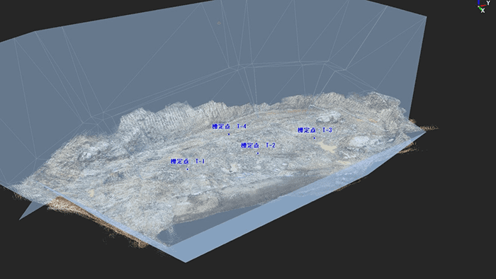 「快測Scan」で測った点群と「SiTECH 3D」で作成した設計データ画像