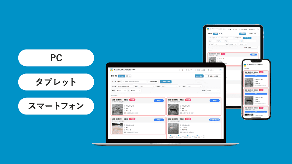 PC、タブレット、スマートフォンでの利用イメージ