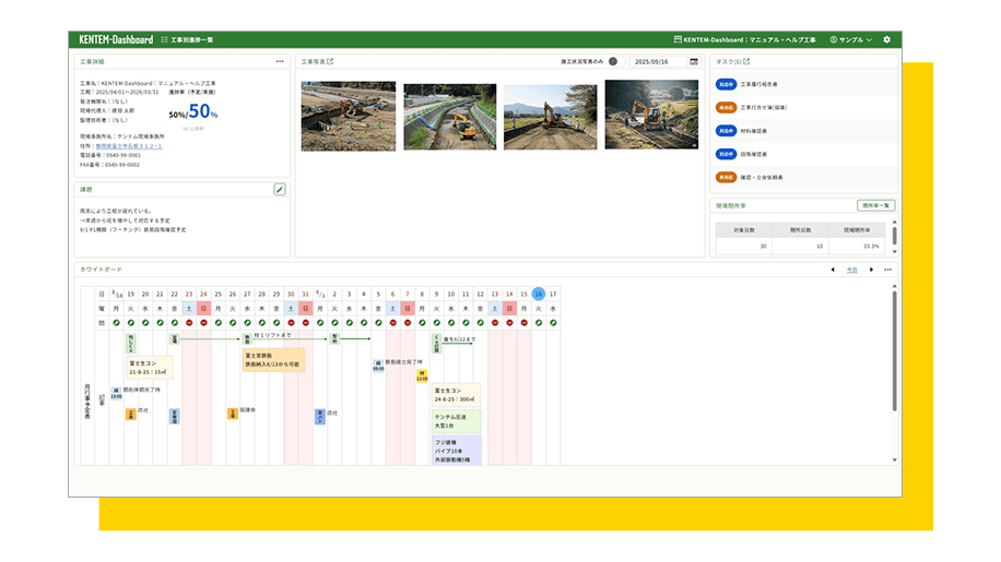 KENTEM-Dashboardの画面でダッシュボードを操作している様子の画像