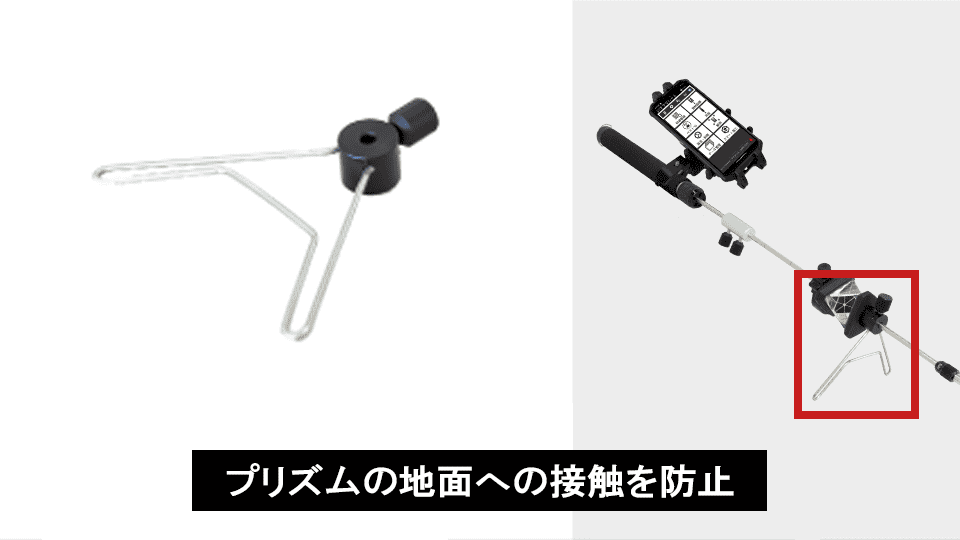 プリズムの地面への接触を防止