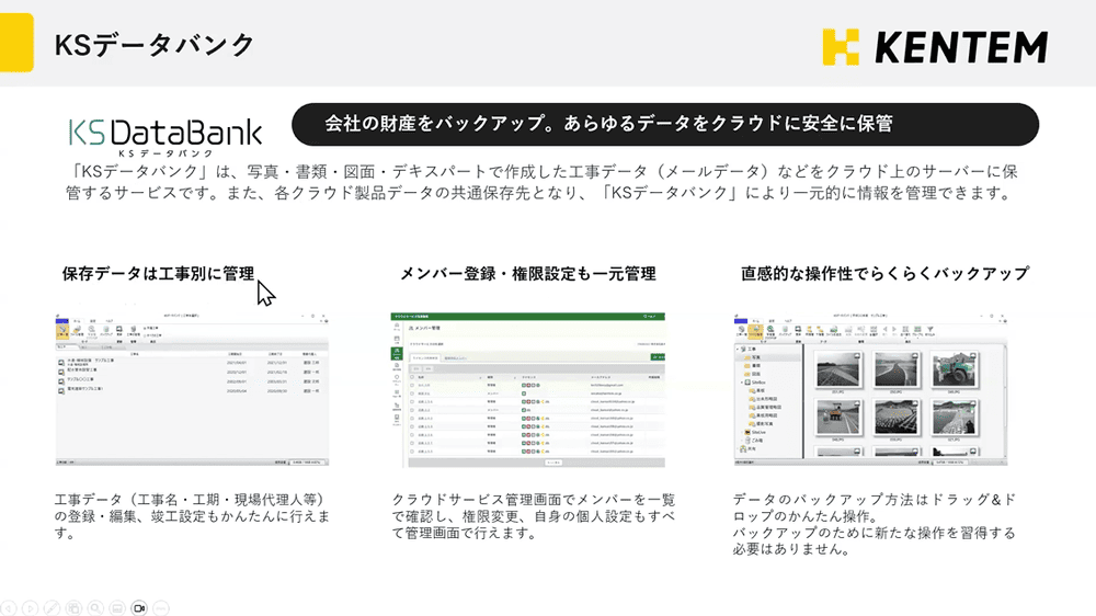 KSデータバンクの説明をするスライド